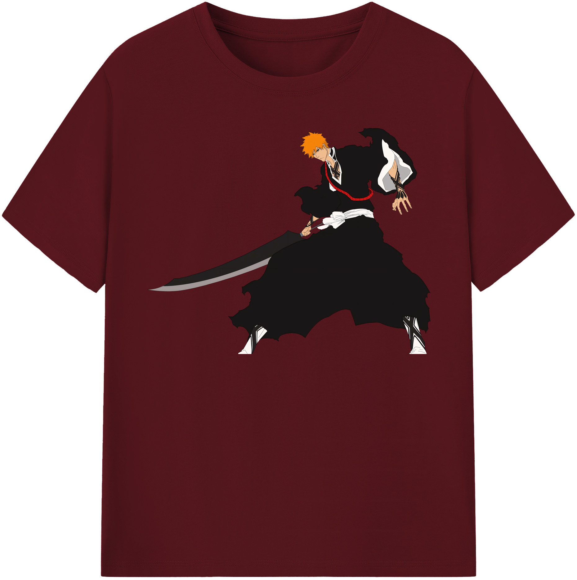 （画像用） ブリーチ 黒崎一護（くろさき いちご）BLEACH Kurosaki Ichigo 綿100％半袖Tシャツ（フロントプリント）